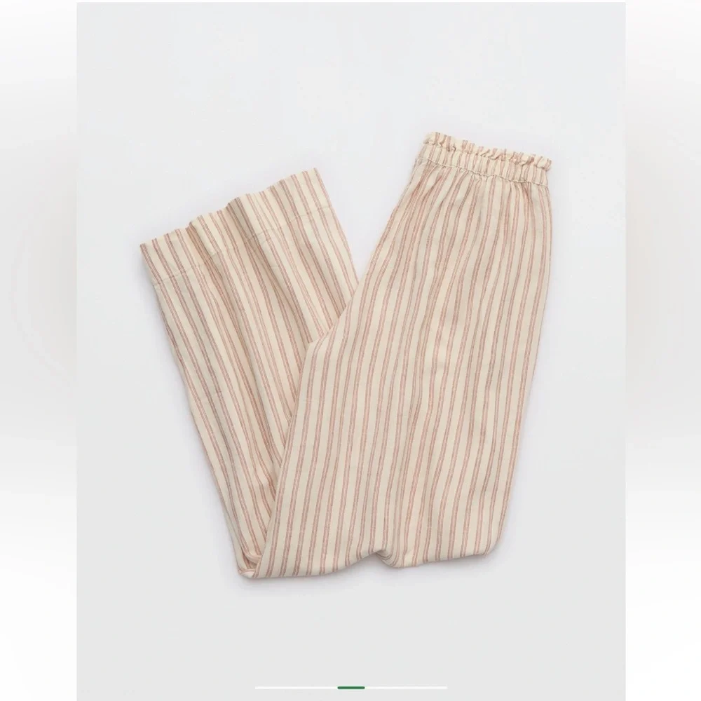 Aerie Linen Blend Trousers Size Medium Oversized - Picture 5 of 9
